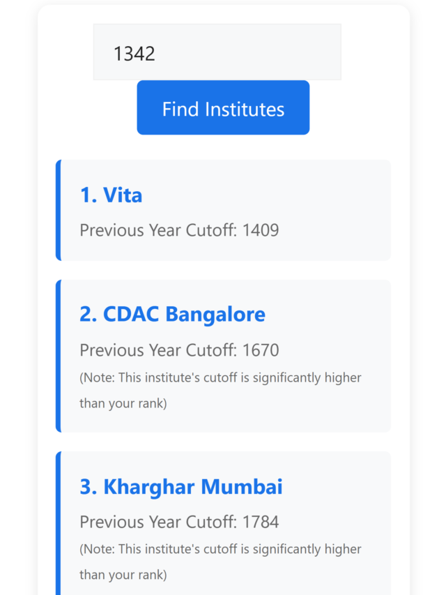 cdac Available Institutes